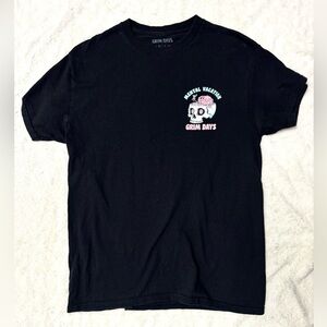 GRIM DAYS Tilly’s Black Mental Vacation Skull Graphic Cotton T-Shirt